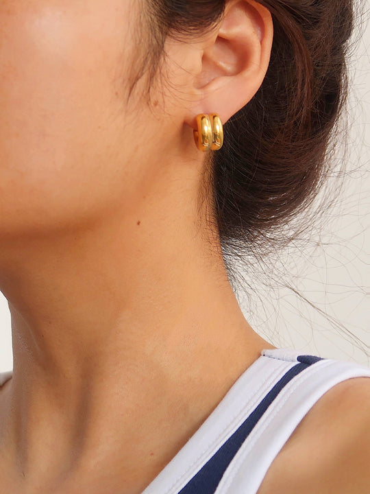 Lina Double Hoop Stud Earrings