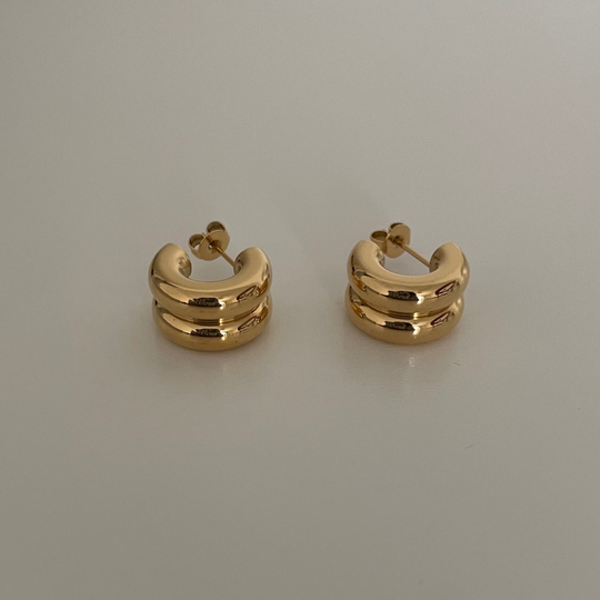 Lina Double Hoop Stud Earrings