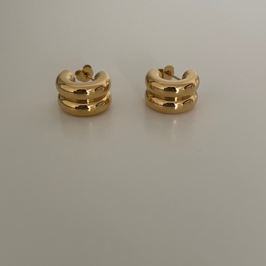 Lina Double Hoop Stud Earrings