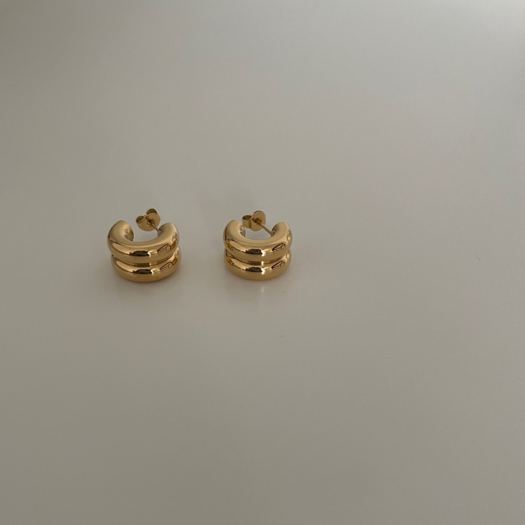 Lina Double Hoop Stud Earrings