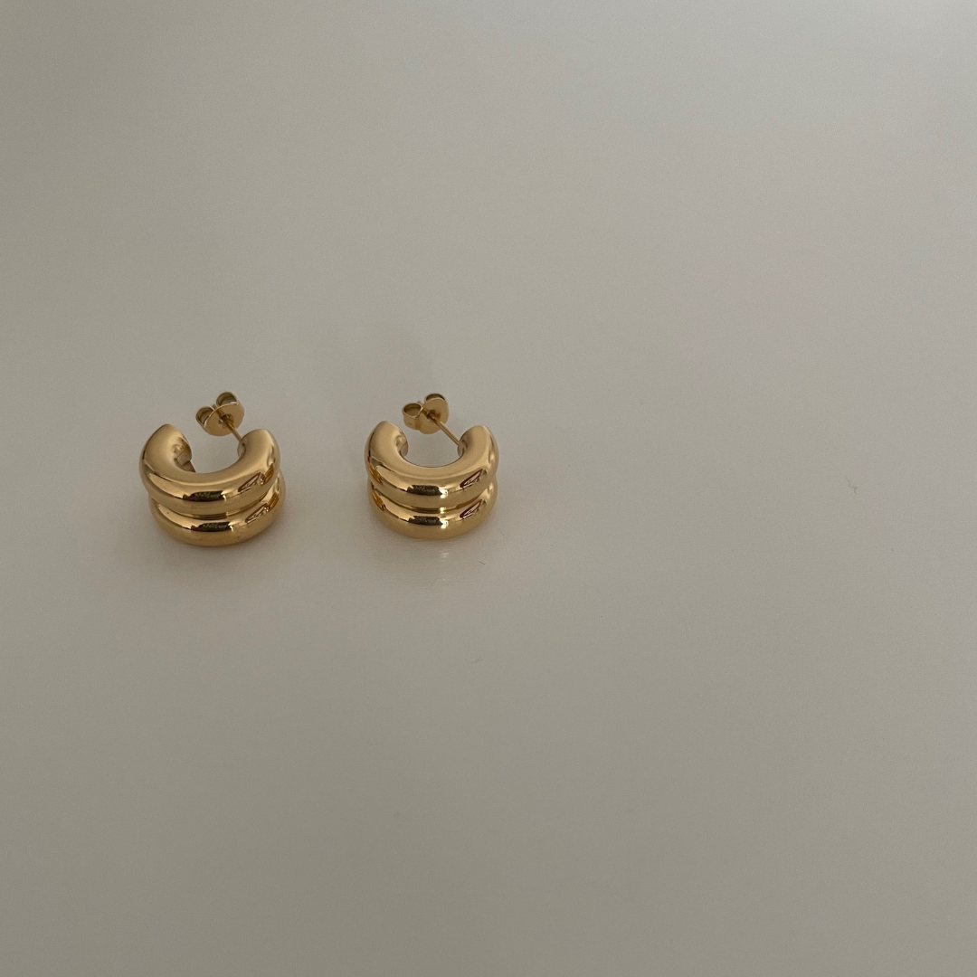 Lina Double Hoop Stud Earrings