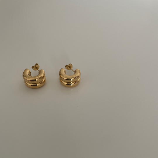 Lina Double Hoop Stud Earrings