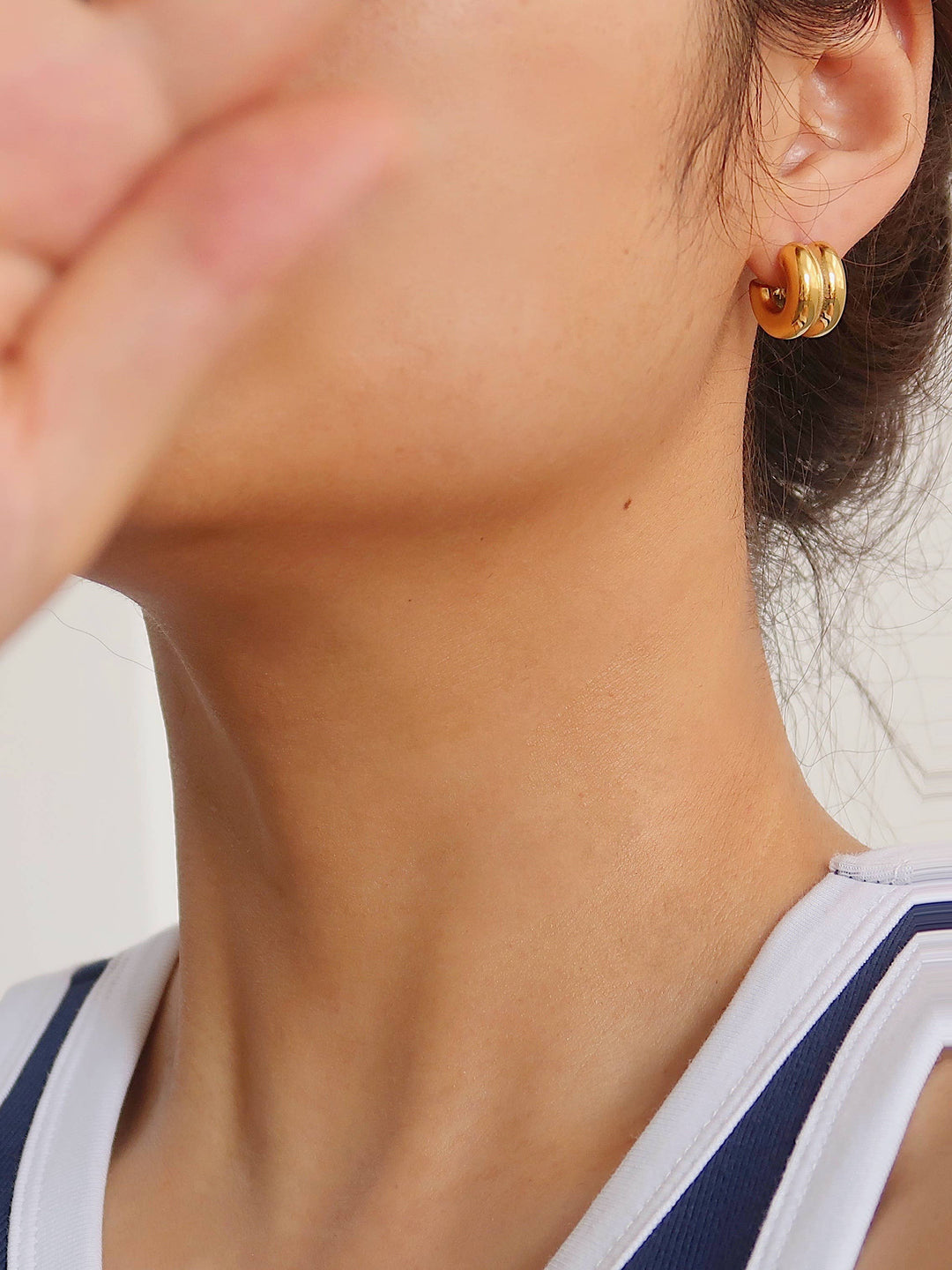 Lina Double Hoop Stud Earrings