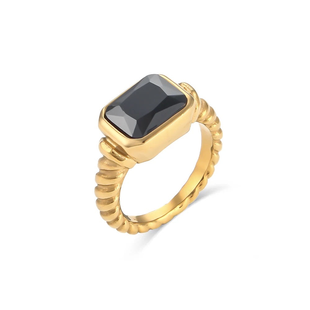 Myla Black Stone Ring